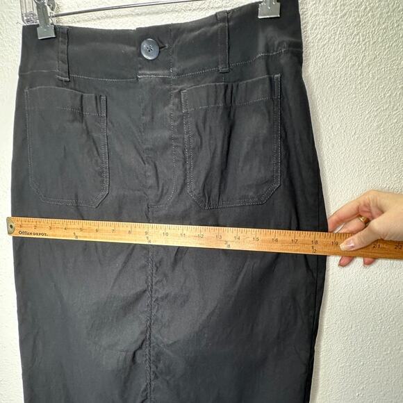 Maeve Black Colette Form Fitting High Rise Front Zip Maxi Skirt S - Picture 13 of 14